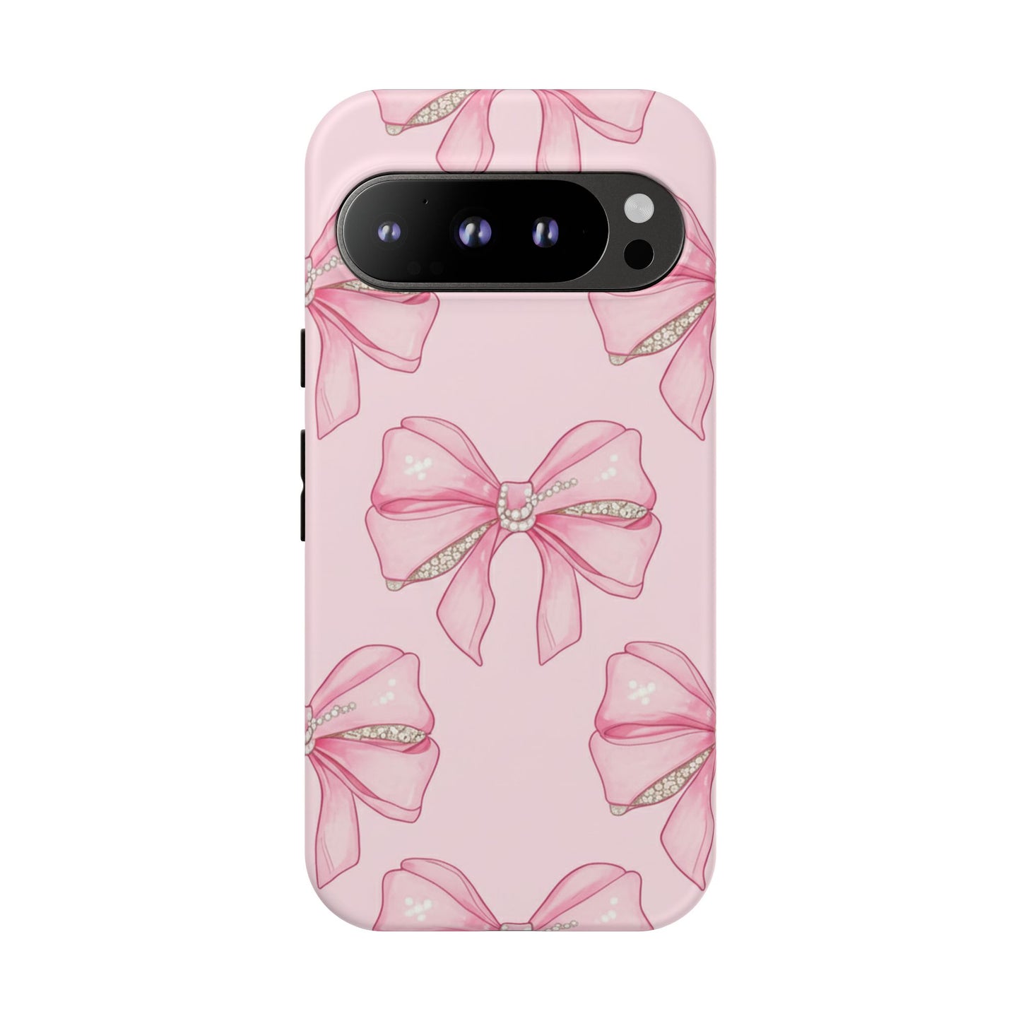 Pink Bow Pattern Phone Case | Coquette Aesthetic Tough Protective Case