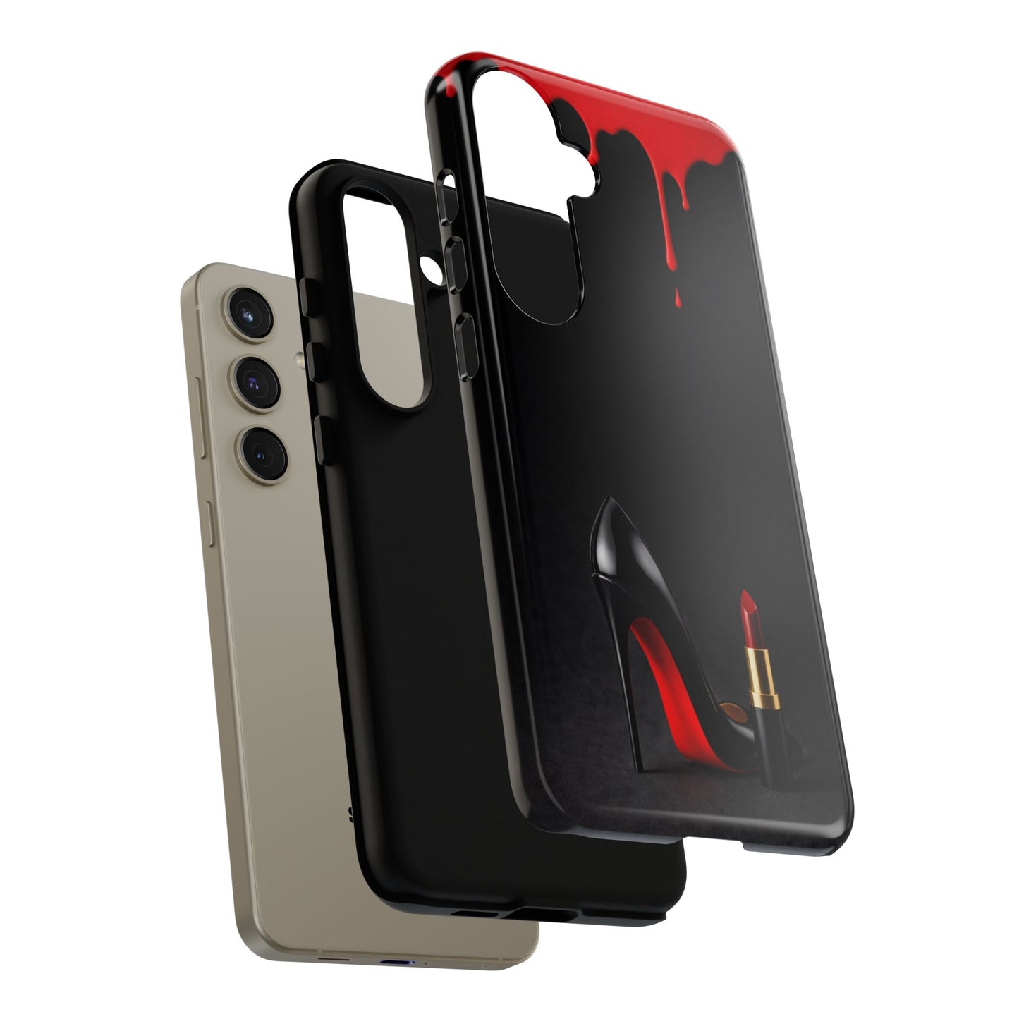 Dark Feminine Red Drip Phone Case – Gothic Glam Tough Cover