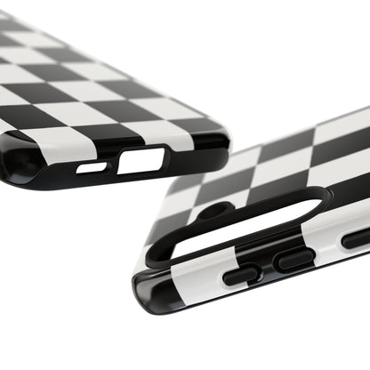 Black & White Checkerboard Phone Case – Classic Aesthetic Tough Protective Case for Iphone, Samsung Galaxy and Pixel