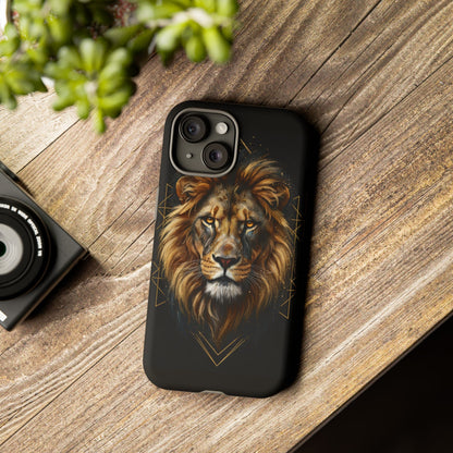 Majestic Lion Phone Case – Black Gold Luxury Lion Art Tough Protective Case