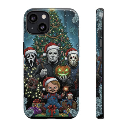 Christmas Horror Phone Case – Festive Slasher Collage Tough Case (iPhone, Samsung, Pixel)