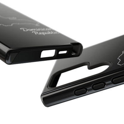 Dominican Republic Outline Phone Case – Minimal Country Map Tough Case (iPhone, Samsung, Pixel)
