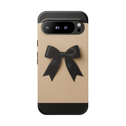 Black Bow Phone Case | Elegant Coquette Bow Design | Chic Neutral Tough Case for iPhone & Samsung