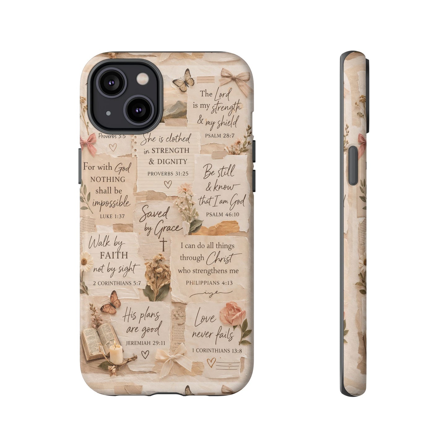 Christian Bible Verse Phone Case | Faith Scripture Aesthetic Floral Christian Case