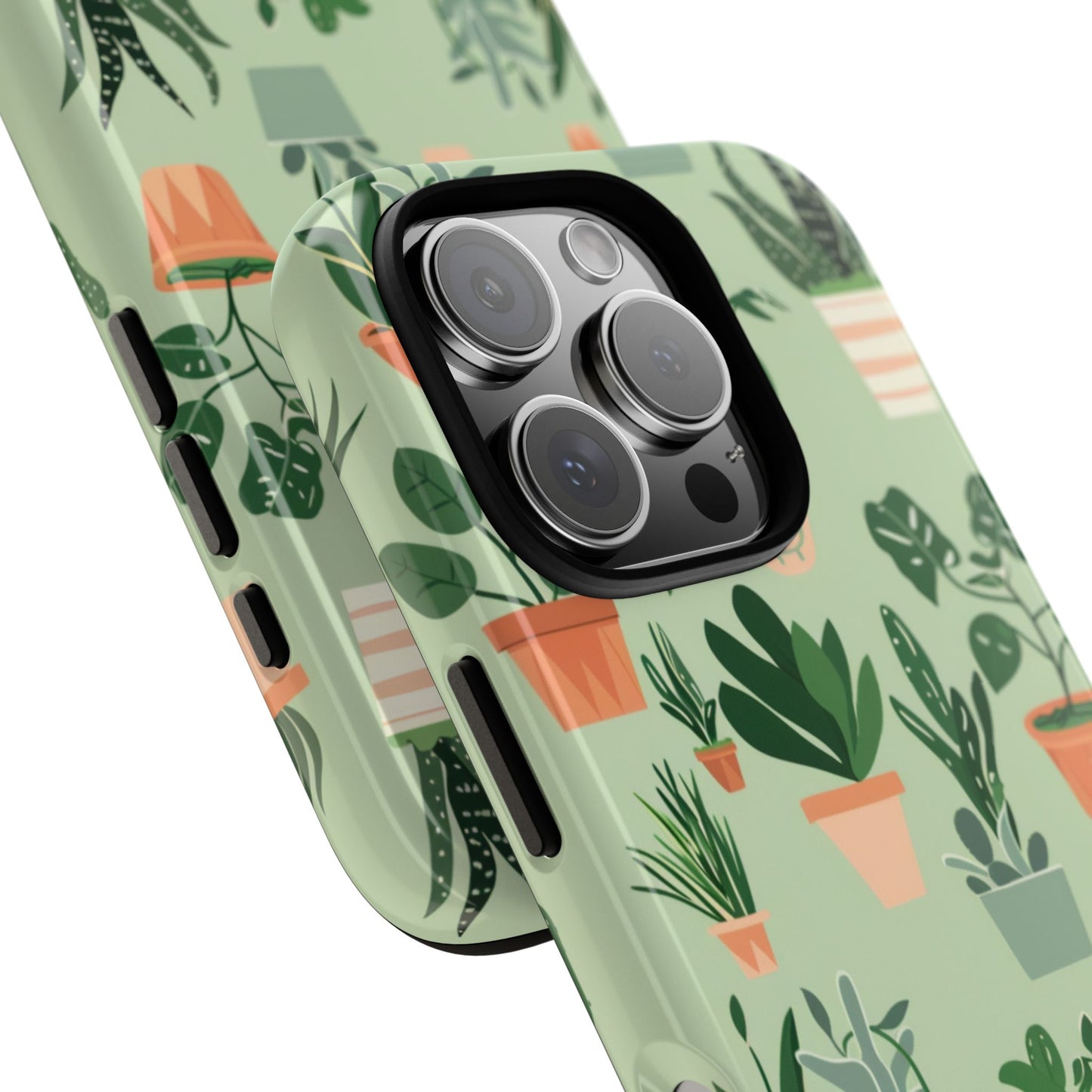 Plant Lover Phone Case | Cute Potted Plants Pattern | Botanical Aesthetic Tough Case