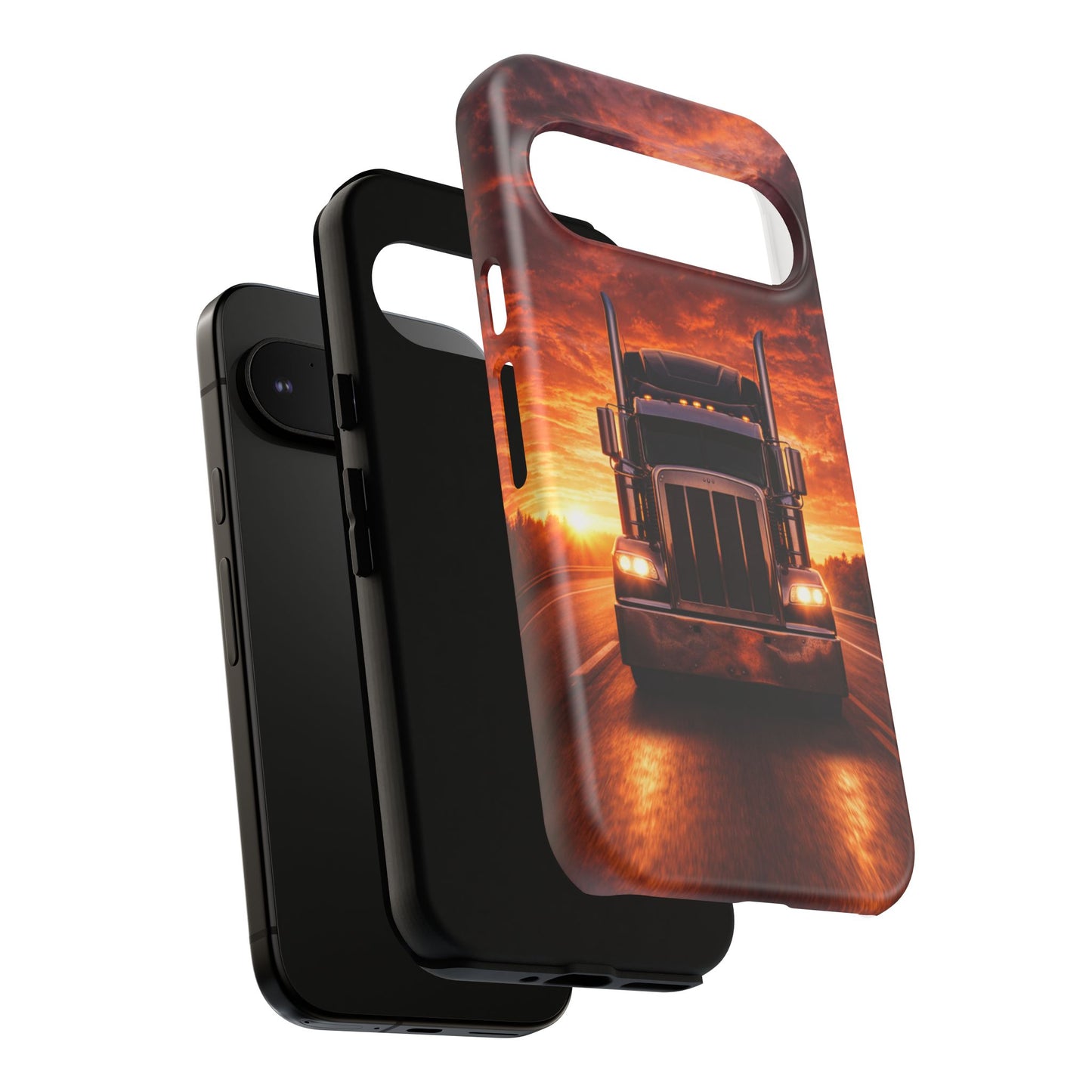 Big Rig Truck Phone Case Sunset Highway Semi Truck iPhone Samsung Cover