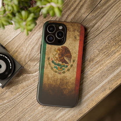 Vintage Mexico Flag Phone Case – Mexican Pride Grunge Flag Aesthetic Tough Case