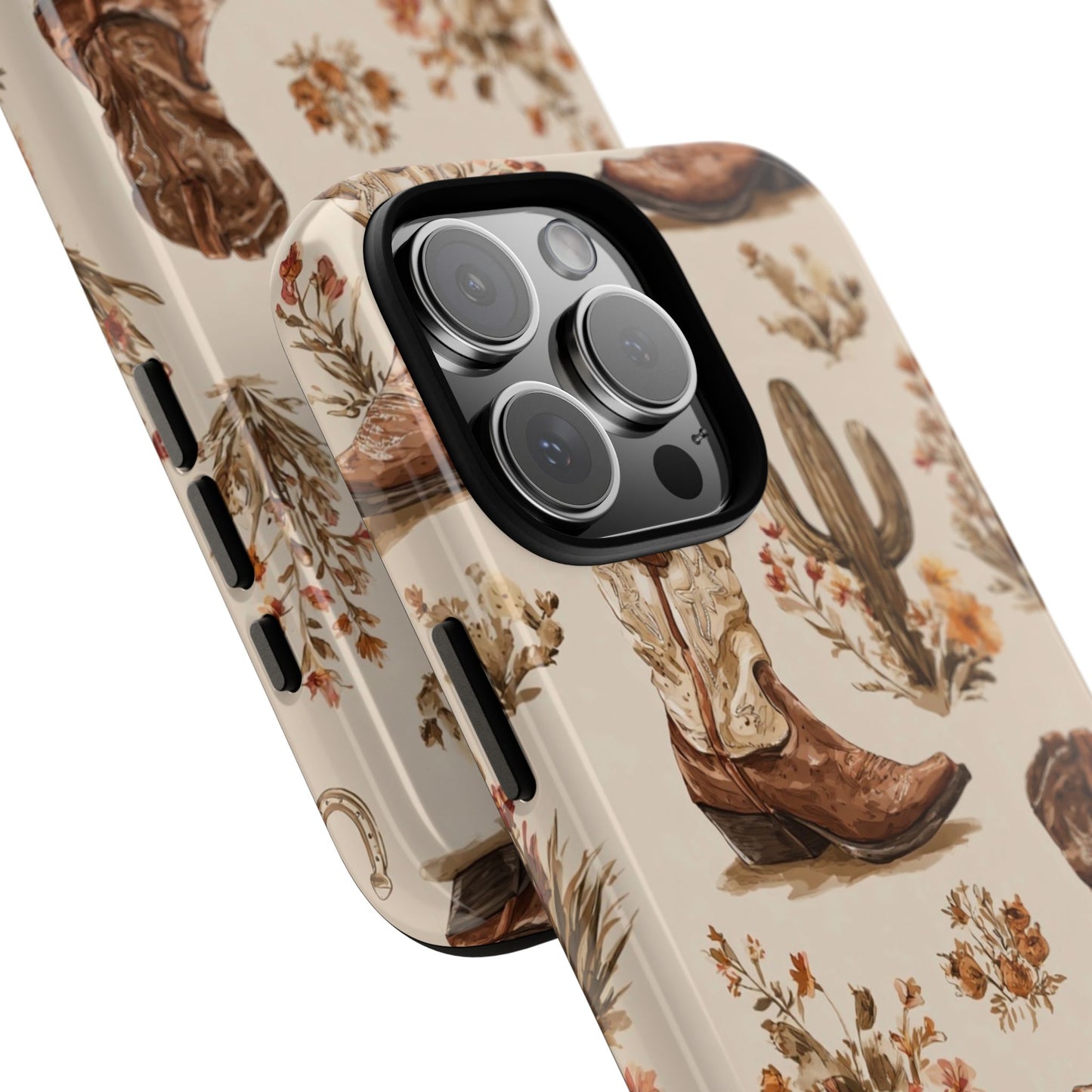 Cowboy Boots Western Phone Case Rustic Cowgirl Cactus Floral iPhone Samsung Pixel