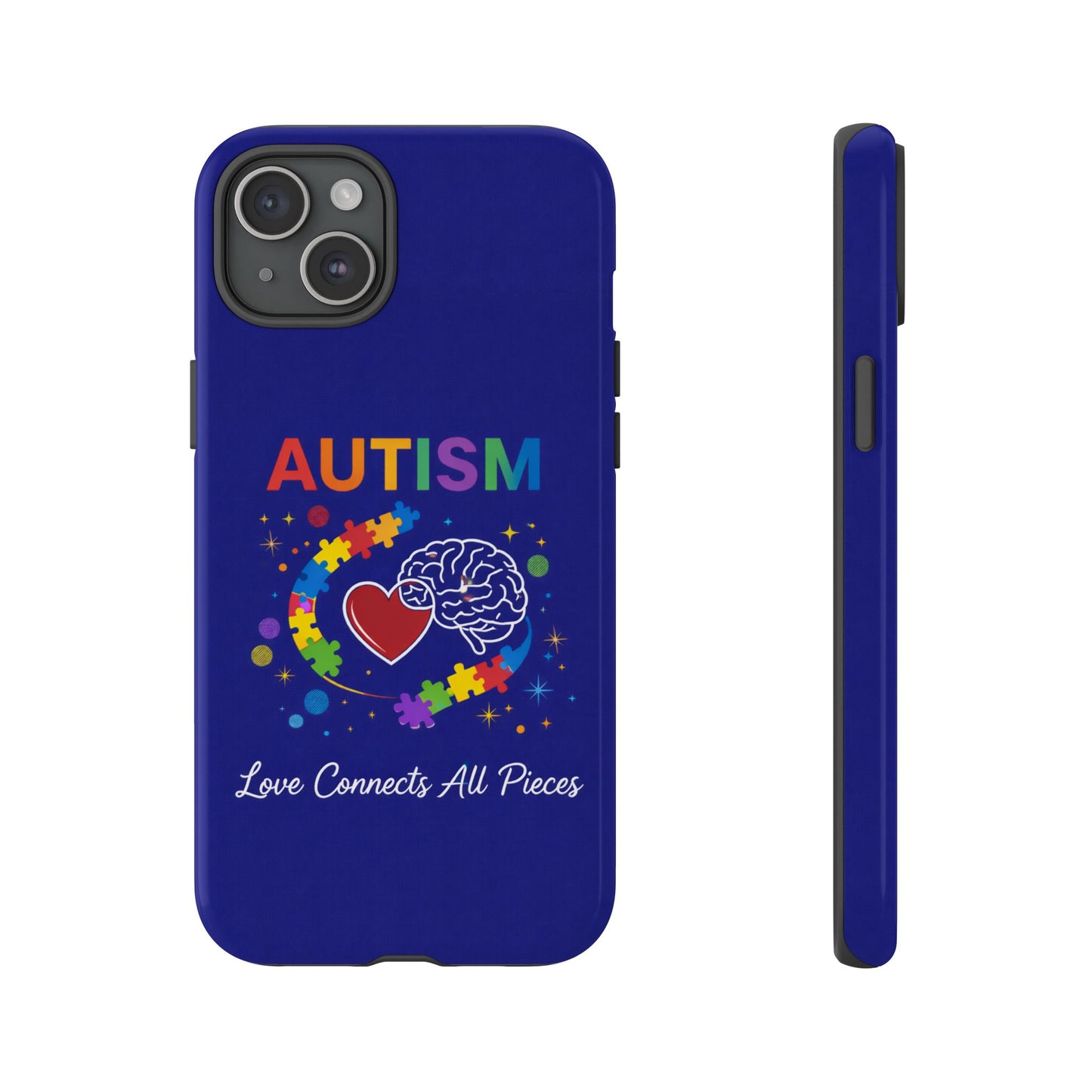 Autism Awareness Tough Case – "Love Connects All Pieces" Phone Case for Iphone, Samsung Galaxy and Pixel