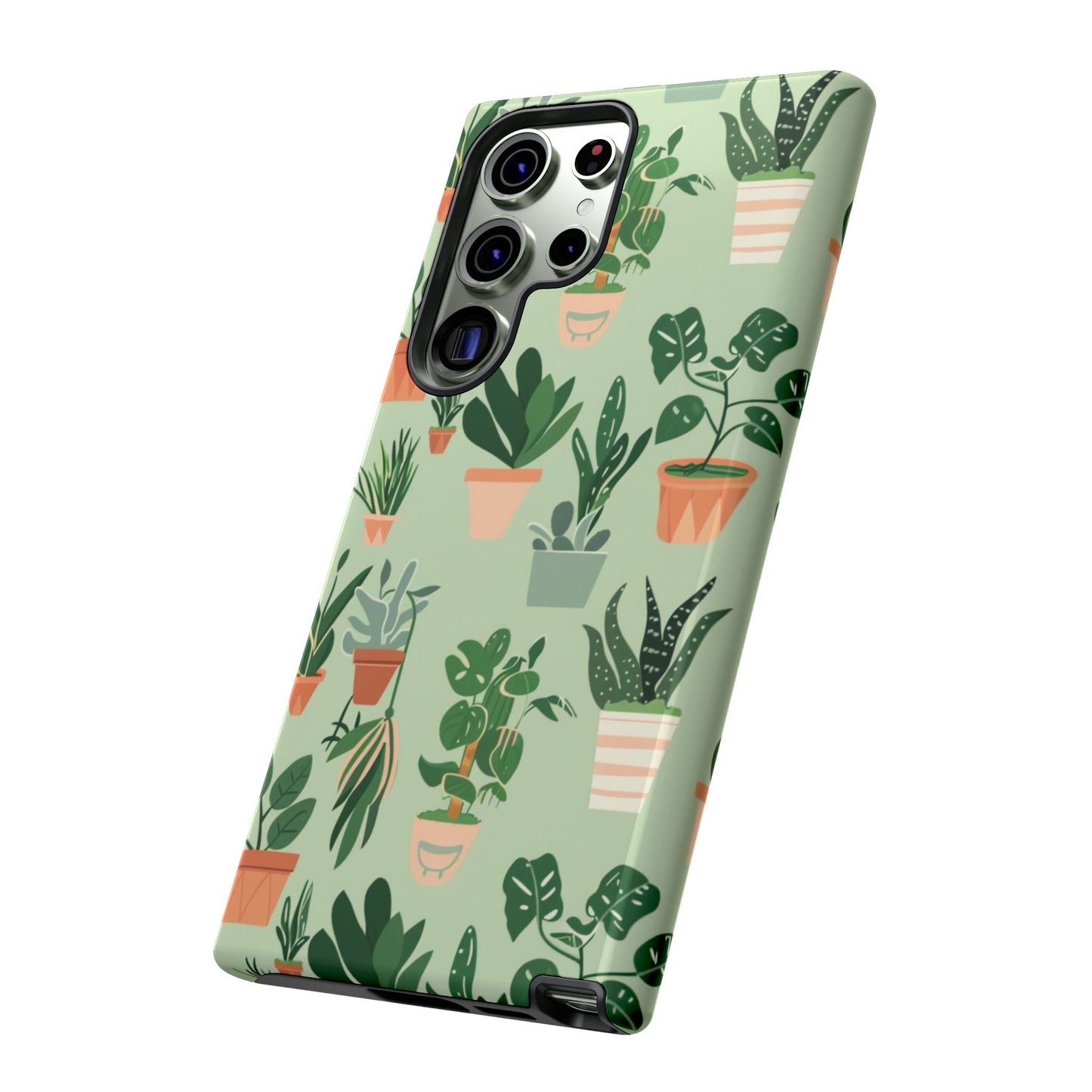 Plant Lover Phone Case | Cute Potted Plants Pattern | Botanical Aesthetic Tough Case
