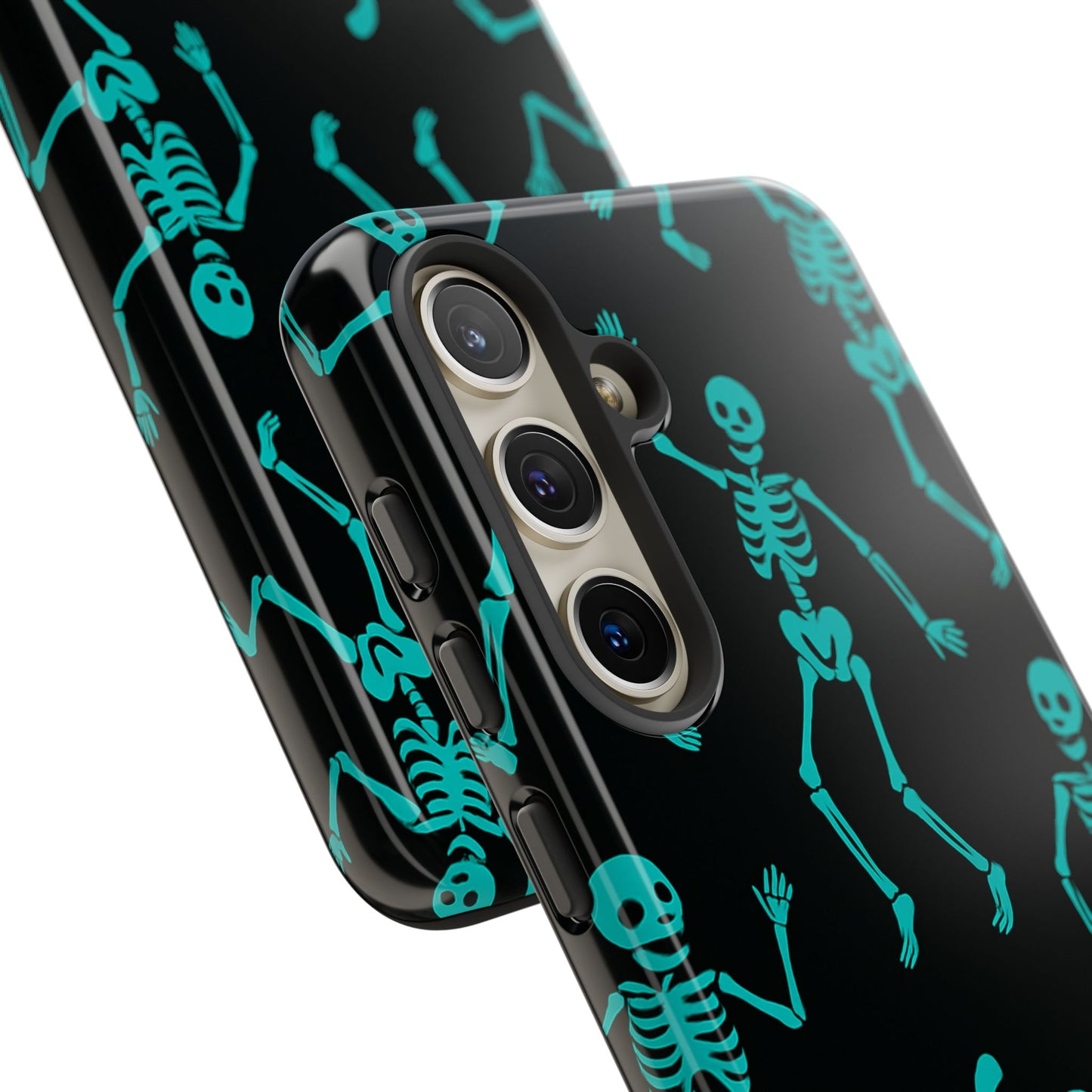 Dancing Teal Skeletons Phone Case | Tough Protective Case for Iphone, Samsung Galaxy and Pixel