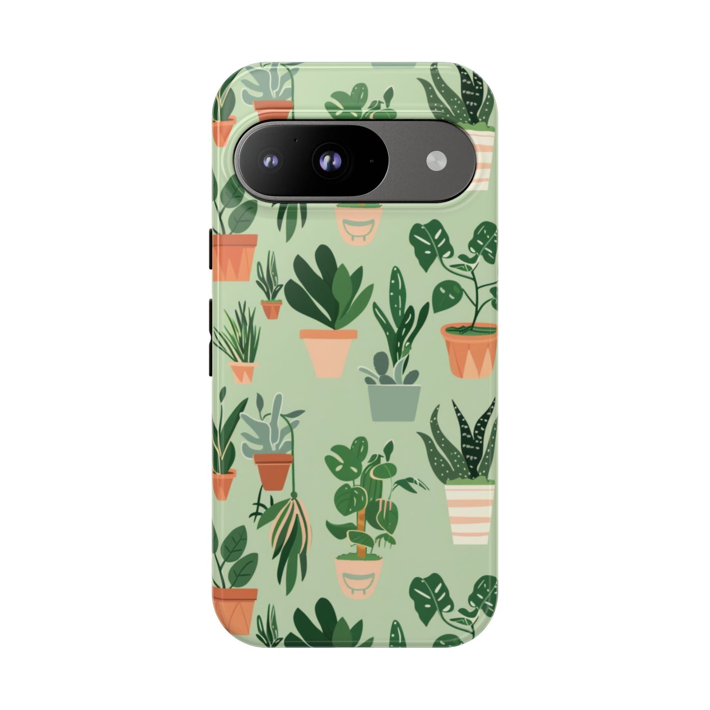 Plant Lover Phone Case | Cute Potted Plants Pattern | Botanical Aesthetic Tough Case