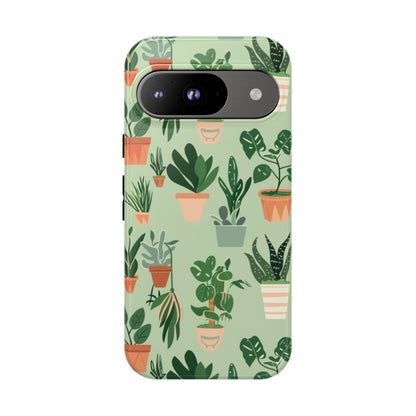 Plant Lover Phone Case | Cute Potted Plants Pattern | Botanical Aesthetic Tough Case