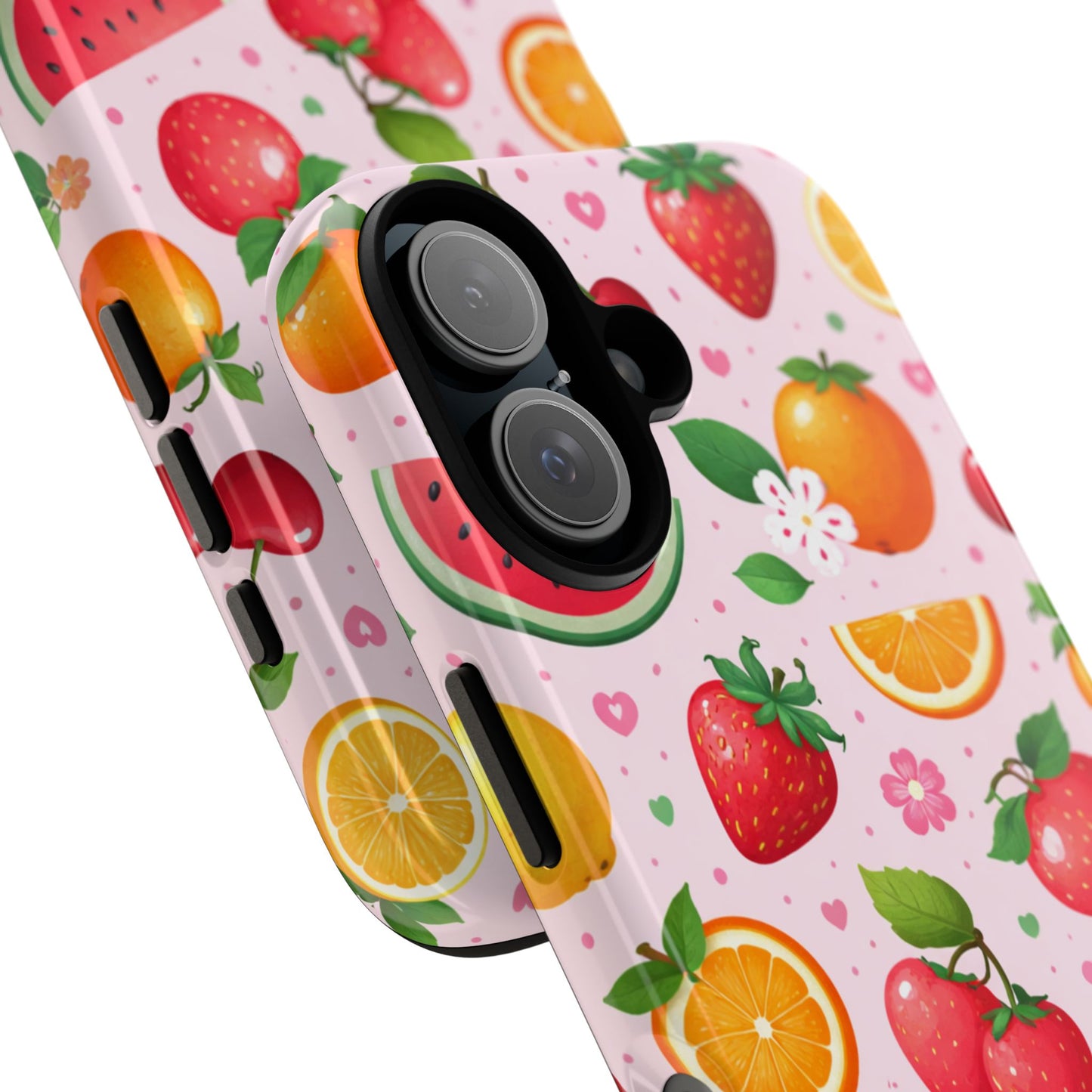 Fruit Phone Case – Tough Shockproof, Strawberry Cherry Citrus Summer Design for Iphone, Samsung Galaxy and Pixel