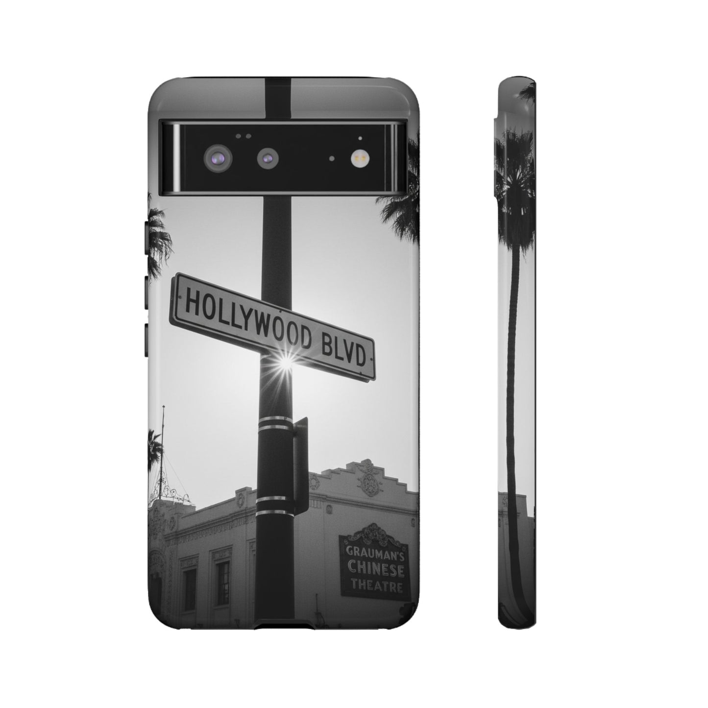 Hollywood Blvd Phone Case | Vintage Los Angeles Street Sign | Black & White LA Aesthetic