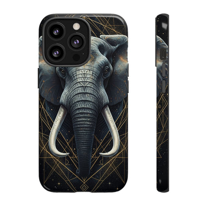 Elephant Mandala Phone Case – Black and Gold Spiritual Elephant Tough Protective Case