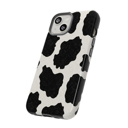 Black & White Cow Print Phone Case | Aesthetic Tough Protective Case