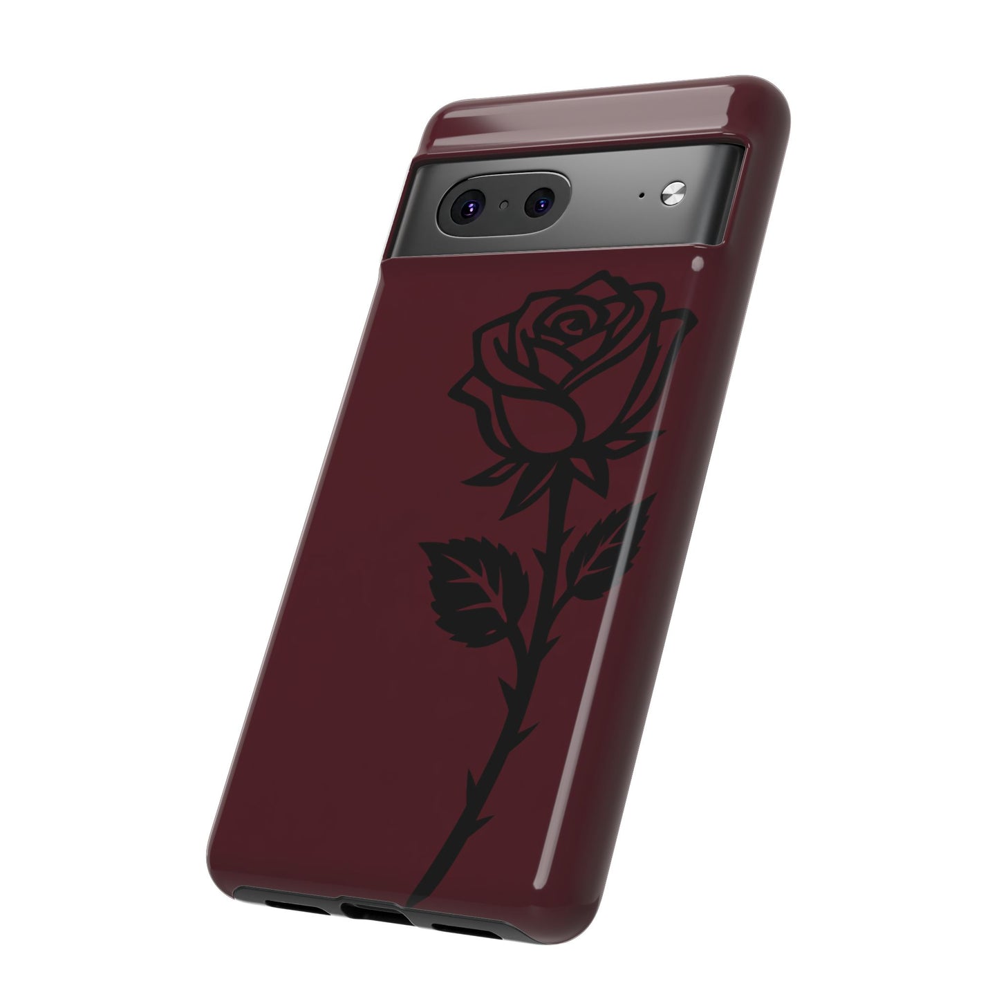 Black Rose Burgundy iPhone Case | Dark Aesthetic Shockproof Protective Cover
