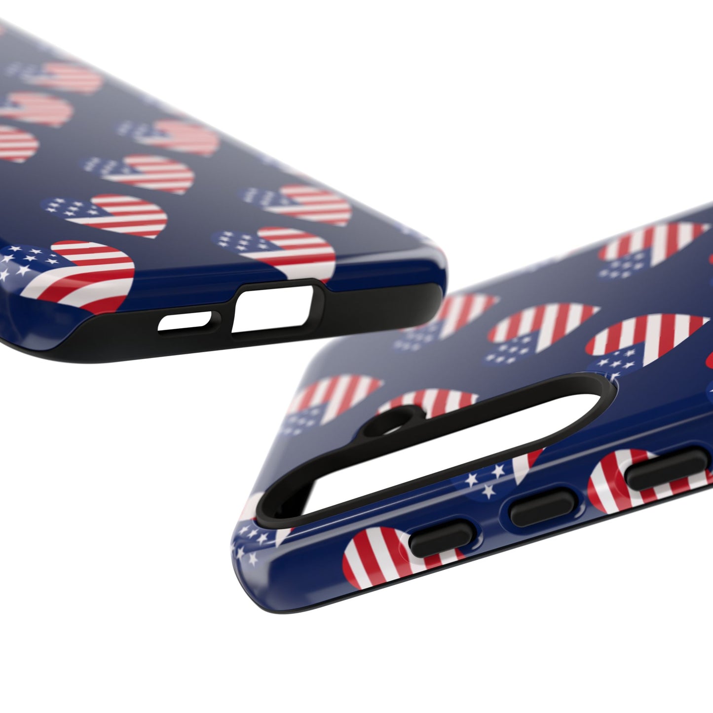 Patriotic American Flag Heart Phone Case – Tough Shockproof, USA Stars & Stripes for Iphone, Samsung Galaxy and Pixel
