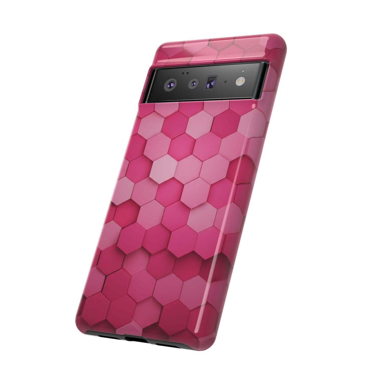 Hot Pink Hexagon Phone Case | Honeycomb Geometric Aesthetic | Cute Pink iPhone & Samsung Tough Protective Case