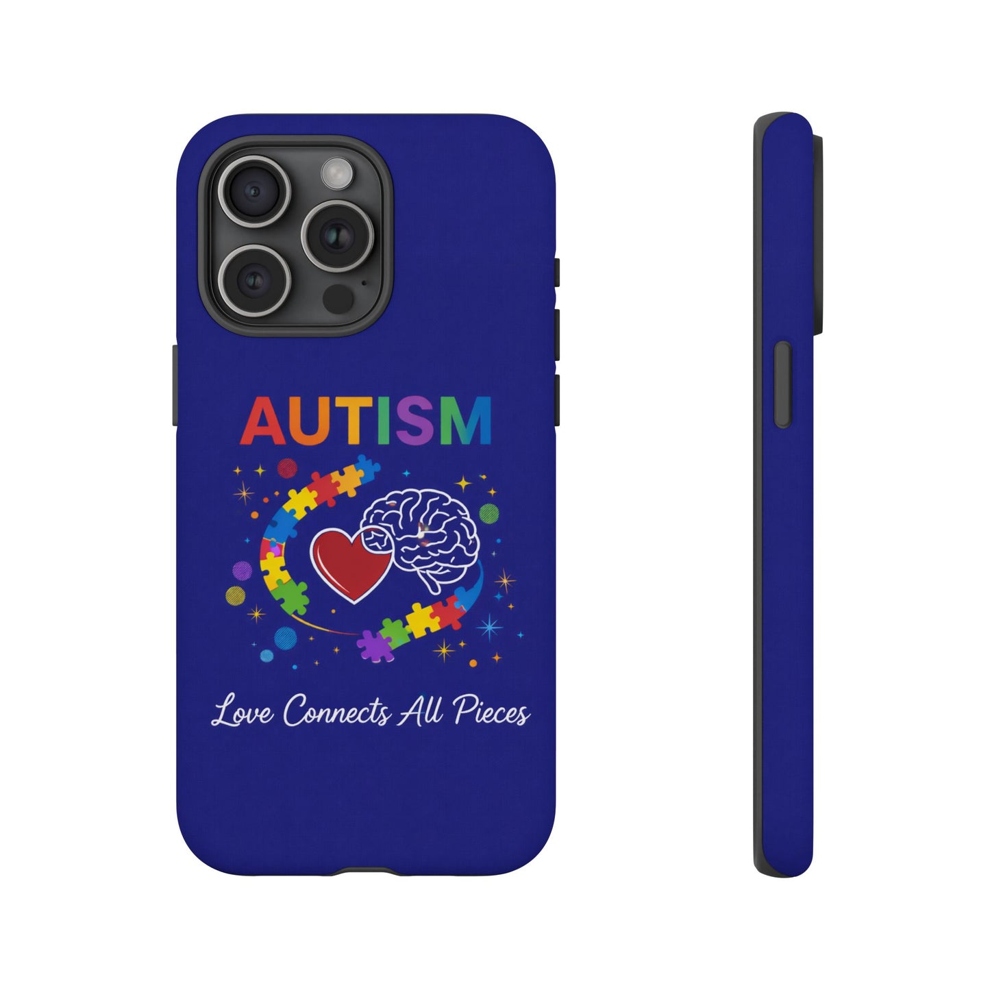 Autism Awareness Tough Case – "Love Connects All Pieces" Phone Case for Iphone, Samsung Galaxy and Pixel