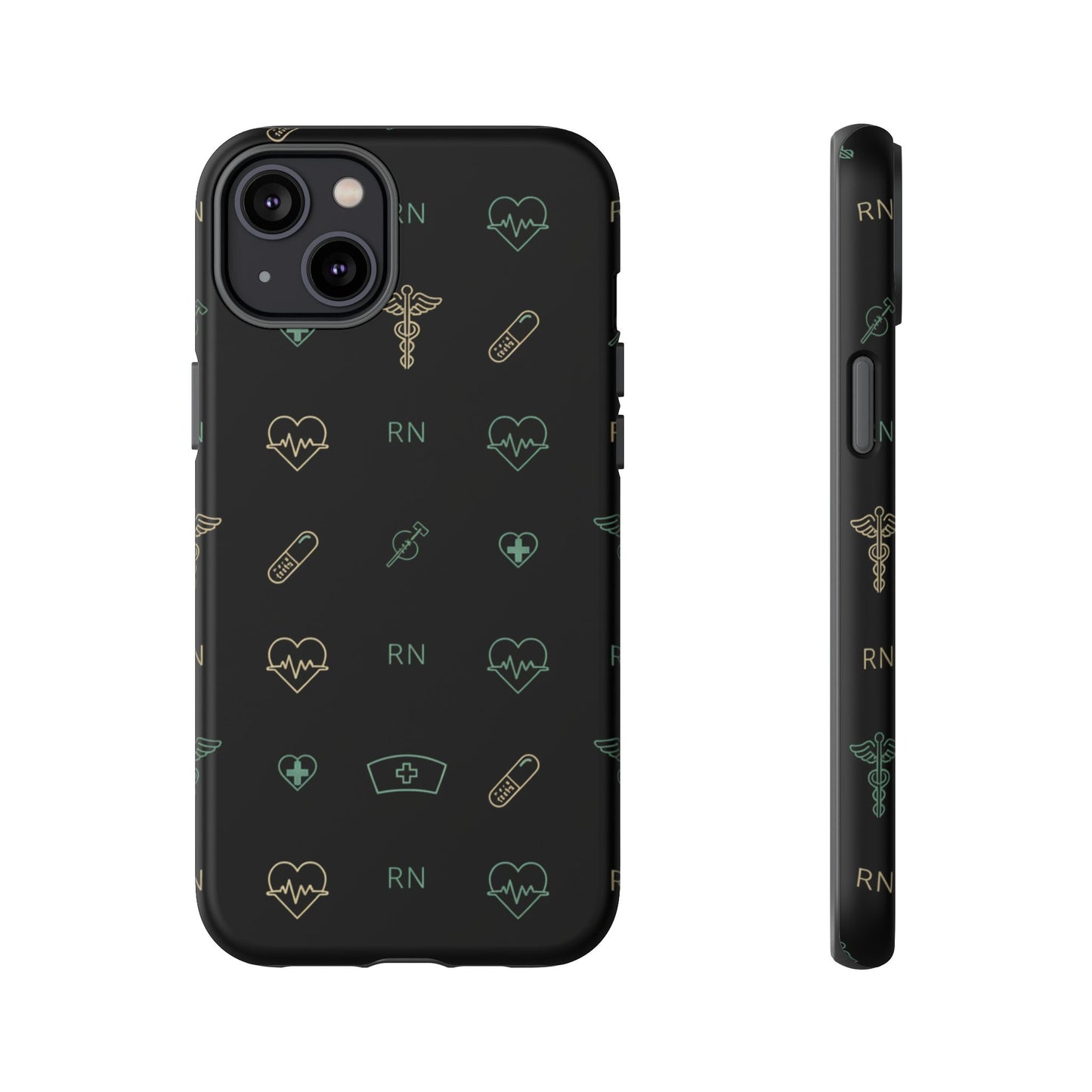 RN Nurse Phone Case – Minimal Medical Icon Pattern Healthcare Worker Tough Case