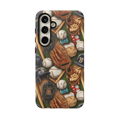 Baseball Gear Collage Phone Case – Vintage Baseball Equipment Sports Tough Case