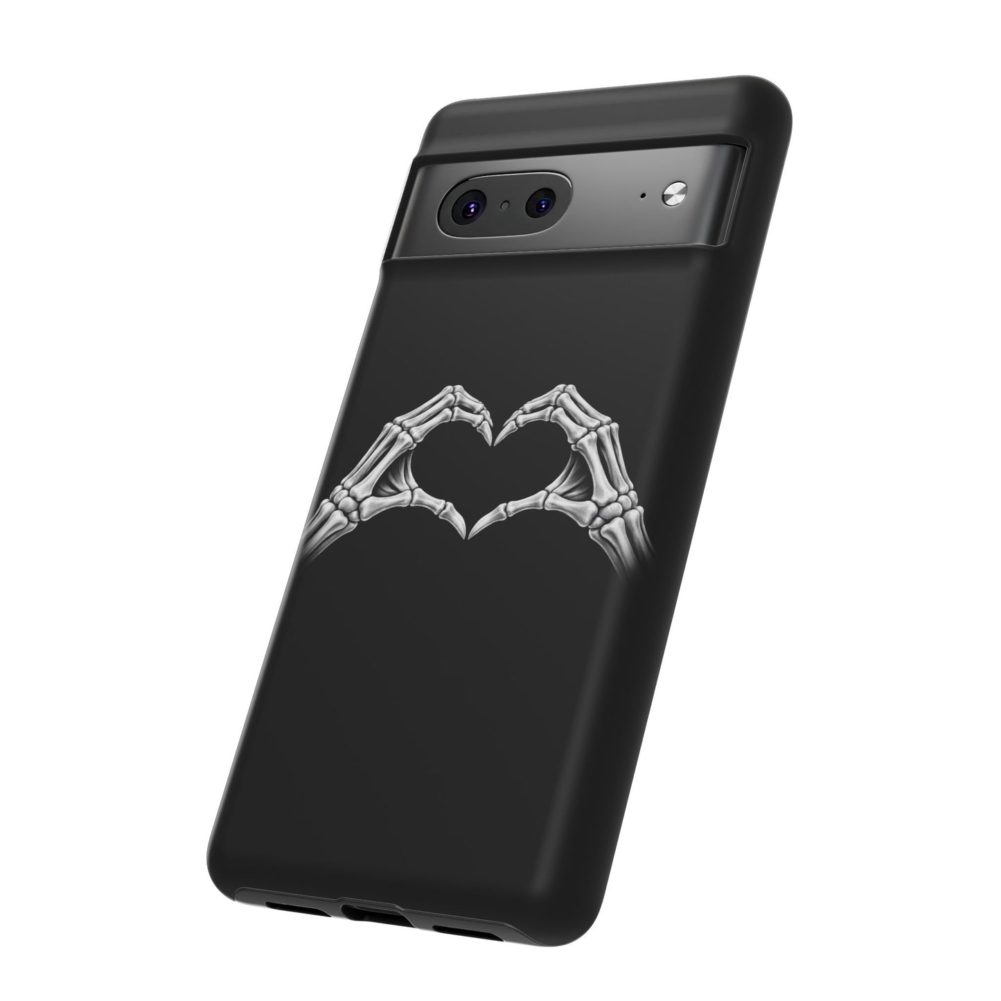 Skeleton Hands Heart Phone Case | Gothic Black Protective Cover