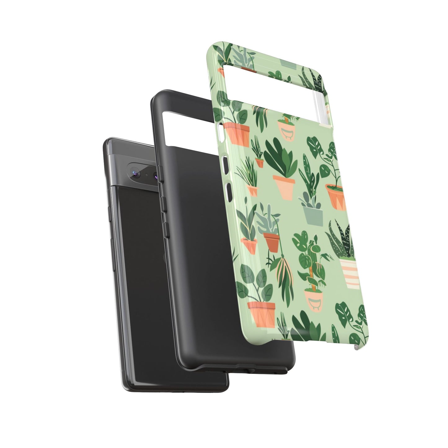 Plant Lover Phone Case | Cute Potted Plants Pattern | Botanical Aesthetic Tough Case