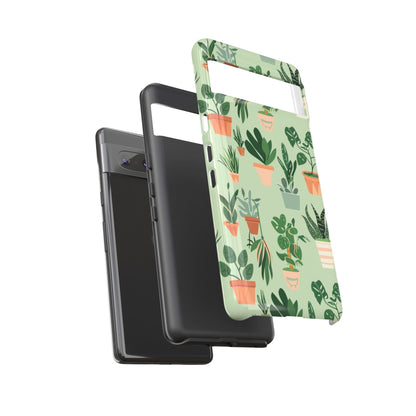 Plant Lover Phone Case | Cute Potted Plants Pattern | Botanical Aesthetic Tough Case