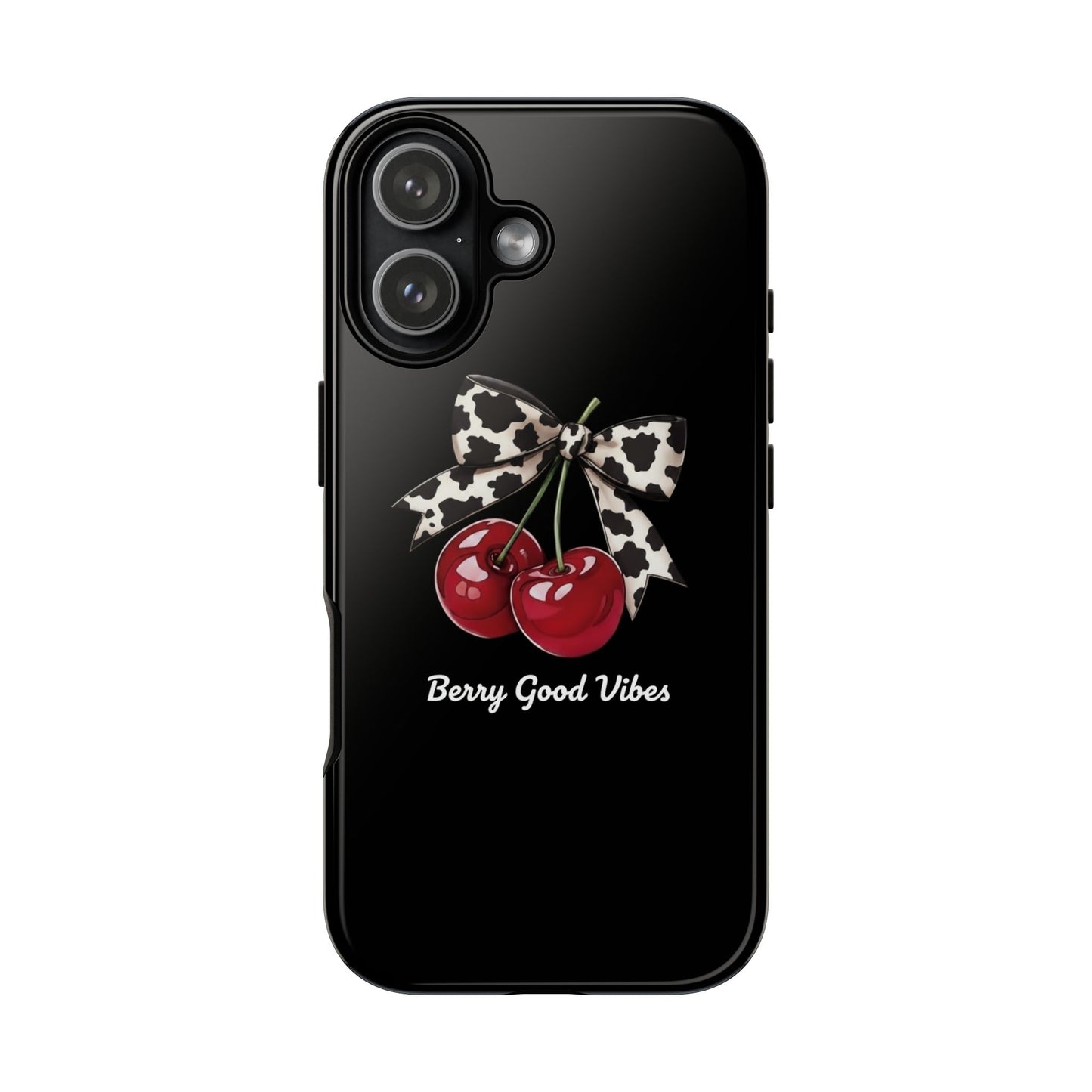 Cherry Cow Print Phone Case | Coquette Bow Aesthetic iPhone & Samsung Tough Case