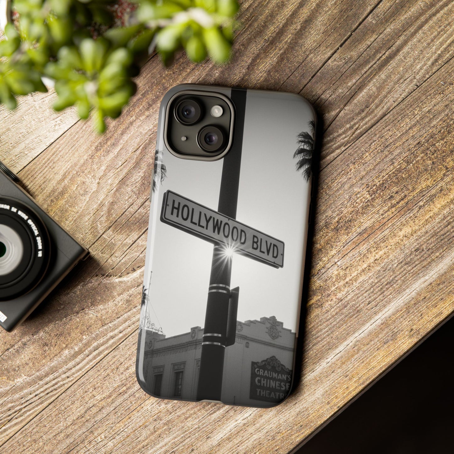 Hollywood Blvd Phone Case | Vintage Los Angeles Street Sign | Black & White LA Aesthetic