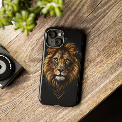 Majestic Lion Phone Case – Black Gold Luxury Lion Art Tough Protective Case