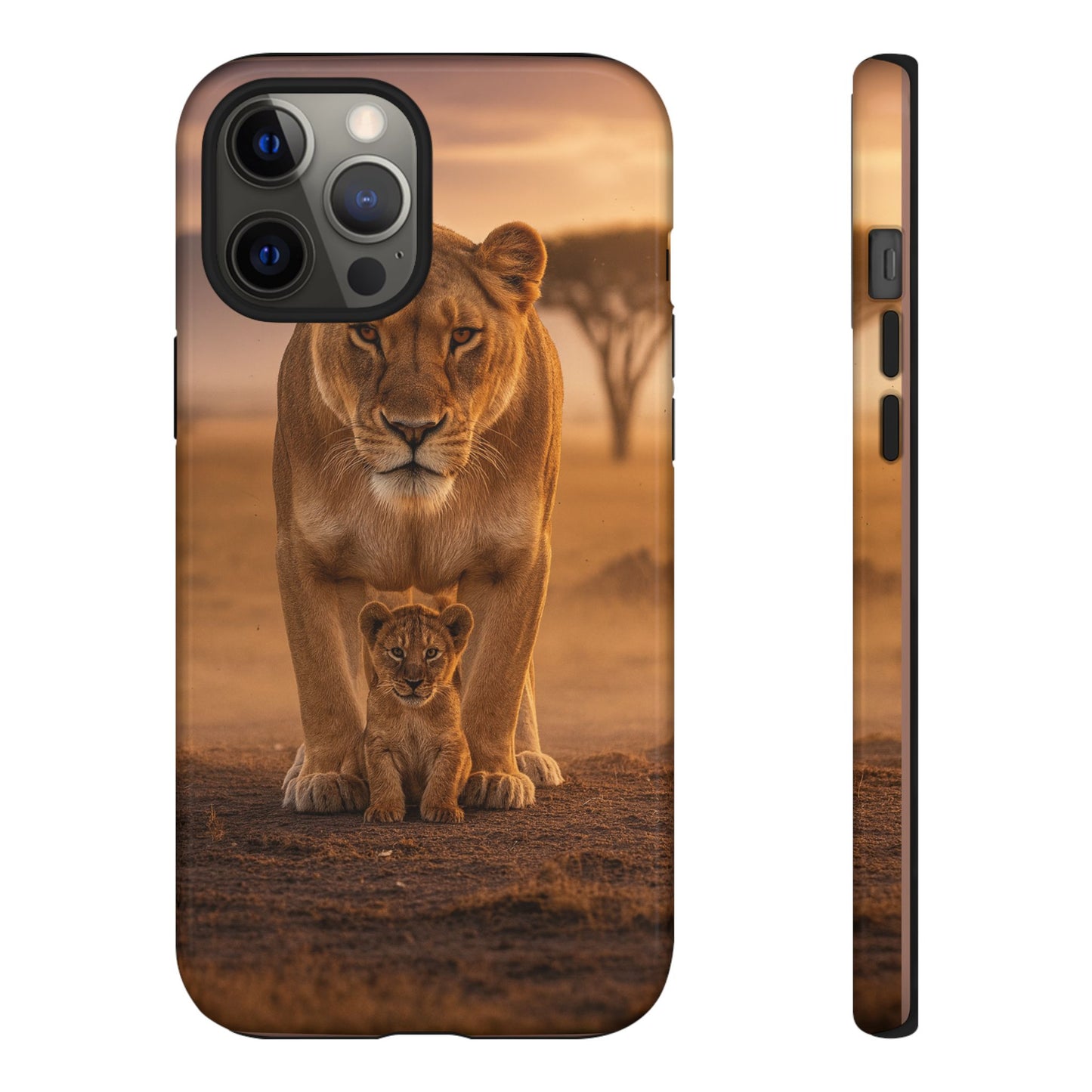 Lioness & Cub Phone Case | Safari Wildlife Tough Case for iPhone & Samsung