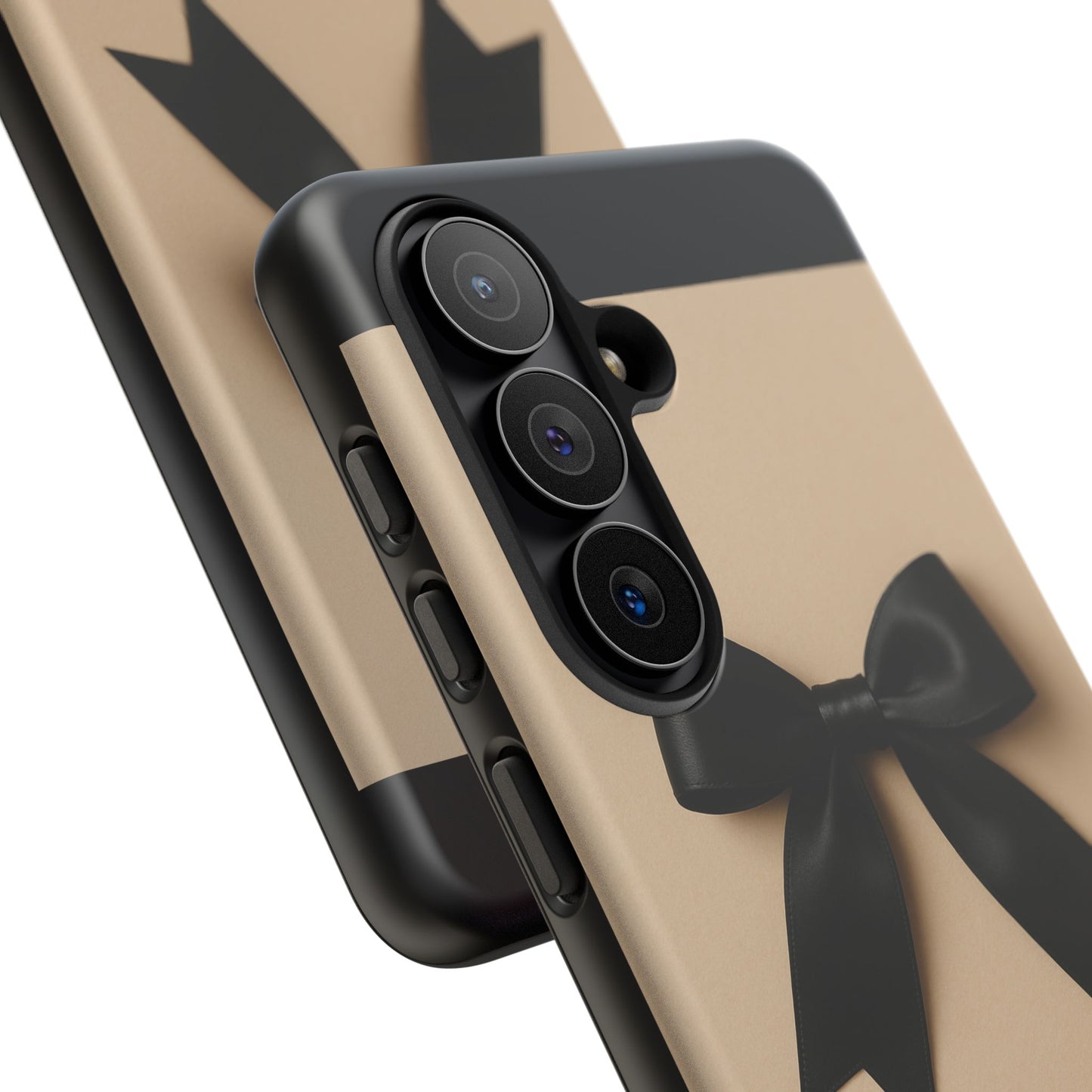 Black Bow Phone Case | Coquette Aesthetic Ribbon Design | Chic Neutral iPhone & Samsung Tough Protective Case