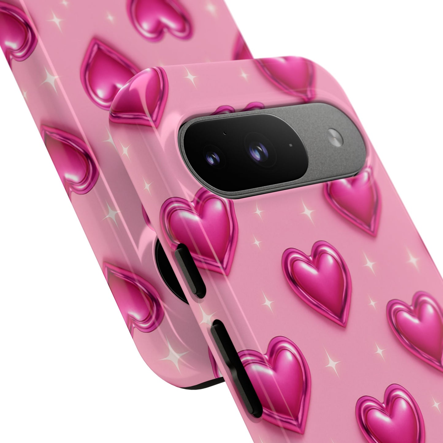 Pink Heart Pattern Phone Case | Tough Protective Case for Iphone, Samsung Galaxy and Pixel
