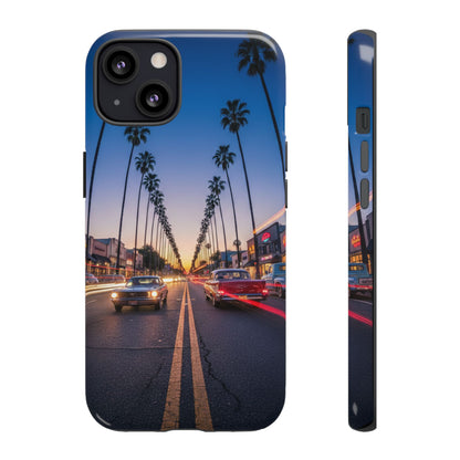 LA Sunset Boulevard Phone Case | Palm Tree Sunset Aesthetic | City Night Tough Case