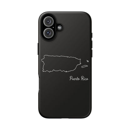 Puerto Rico Outline Phone Case – Minimal Country Map Tough Case (iPhone, Samsung, Pixel)