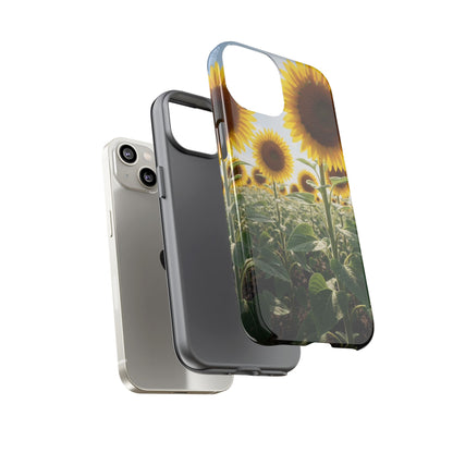 Sunflower Field Phone Case | Golden Hour Floral Aesthetic | Bright Summer Tough Case