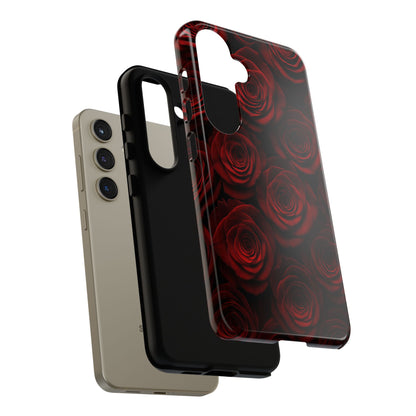 Dark Red Rose Phone Case – Gothic Floral Tough Case (iPhone, Samsung, Pixel)