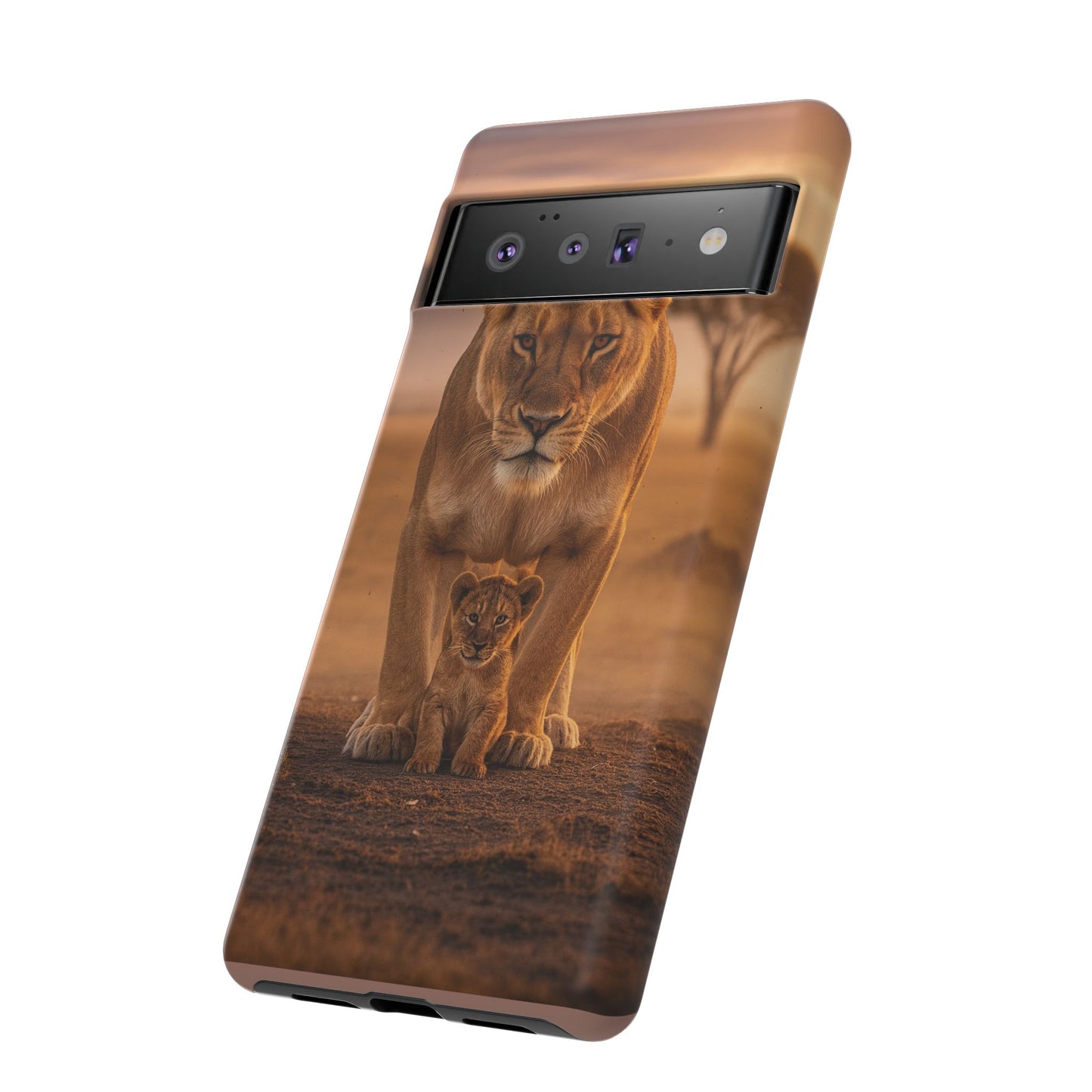 Lioness & Cub Phone Case | Safari Wildlife Tough Case for iPhone & Samsung