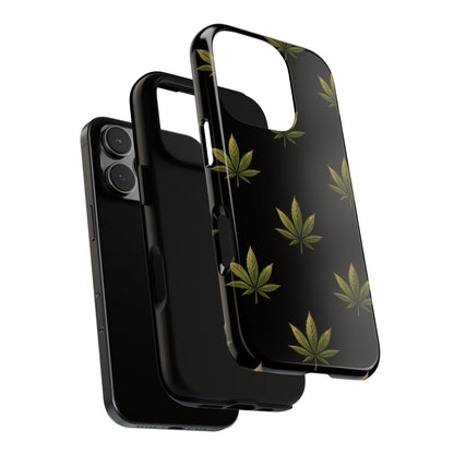 Cannabis Leaf Phone Case Green Weed Leaf Pattern Tough Protective Cover