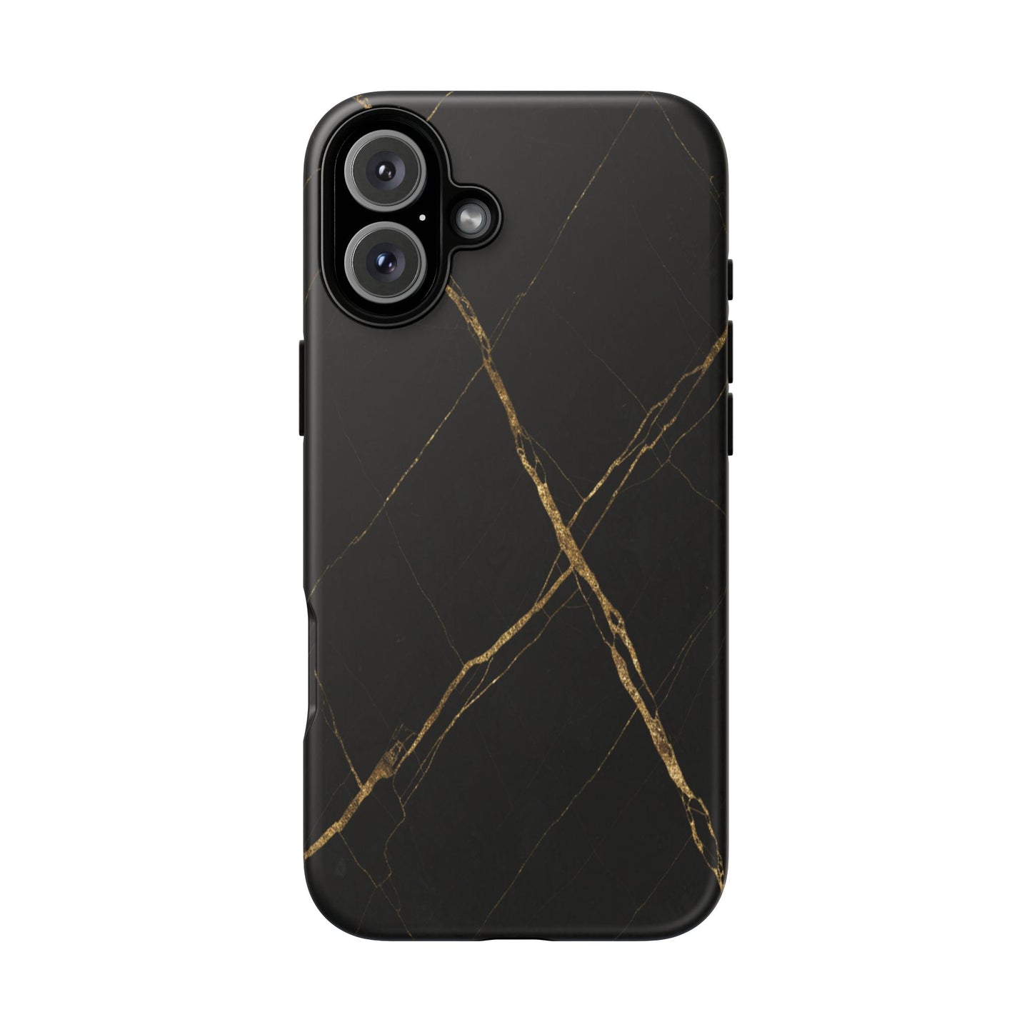 Black Marble Phone Case with Gold Veins – Luxury Minimal Aesthetic Tough Case