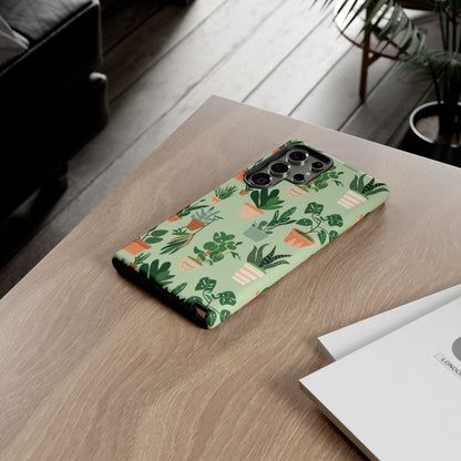 Plant Lover Phone Case | Cute Potted Plants Pattern | Botanical Aesthetic Tough Case