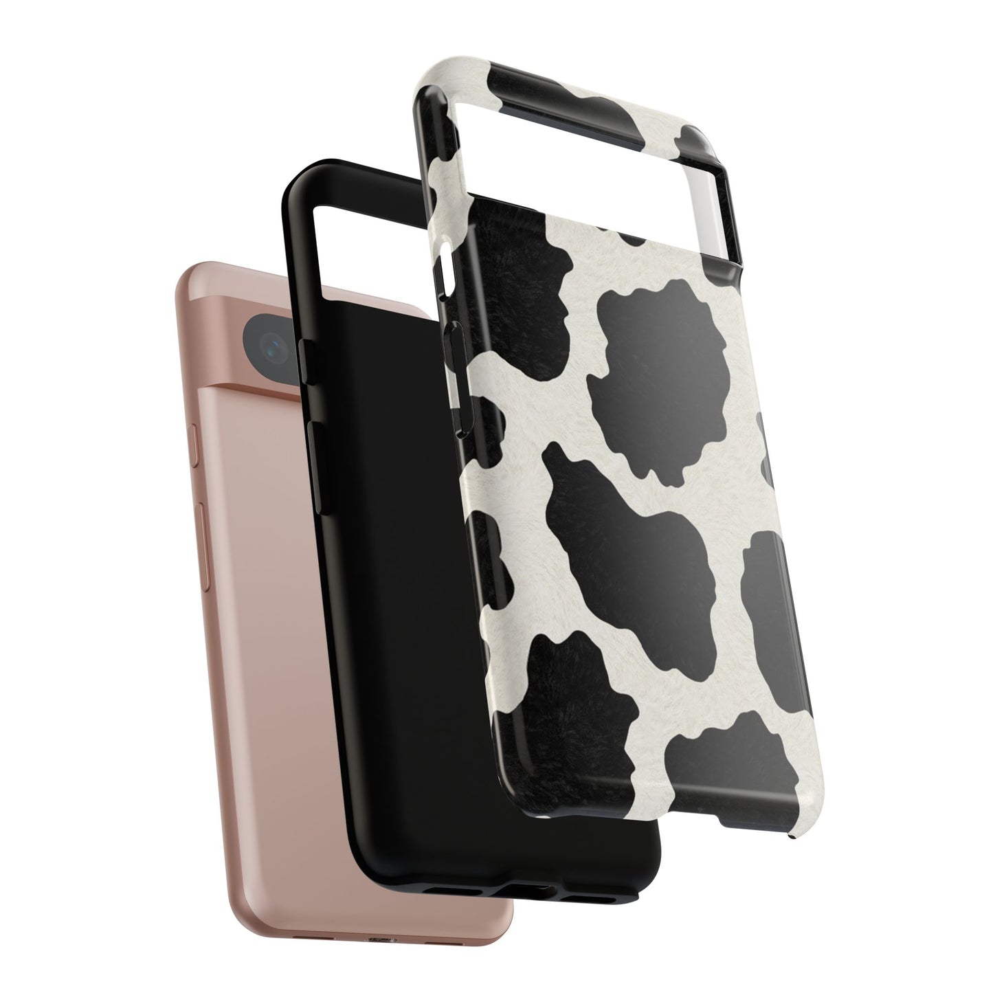 Black & White Cow Print Phone Case | Western Aesthetic iPhone & Samsung Tough Case