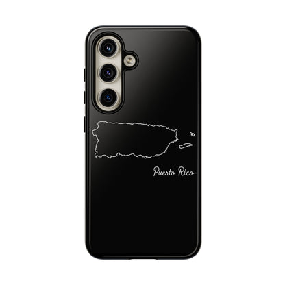 Puerto Rico Outline Phone Case – Minimal Country Map Tough Case (iPhone, Samsung, Pixel)