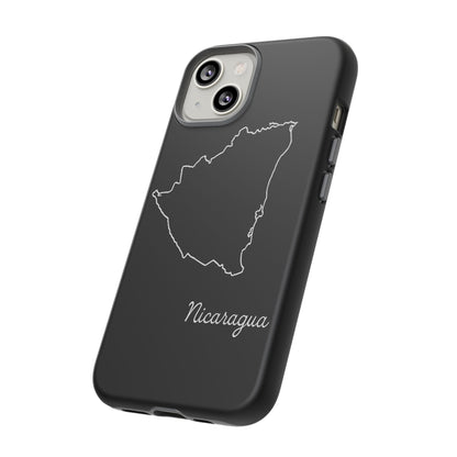 Nicaragua Outline Phone Case – Minimal Country Map Tough Case (iPhone, Samsung, Pixel)