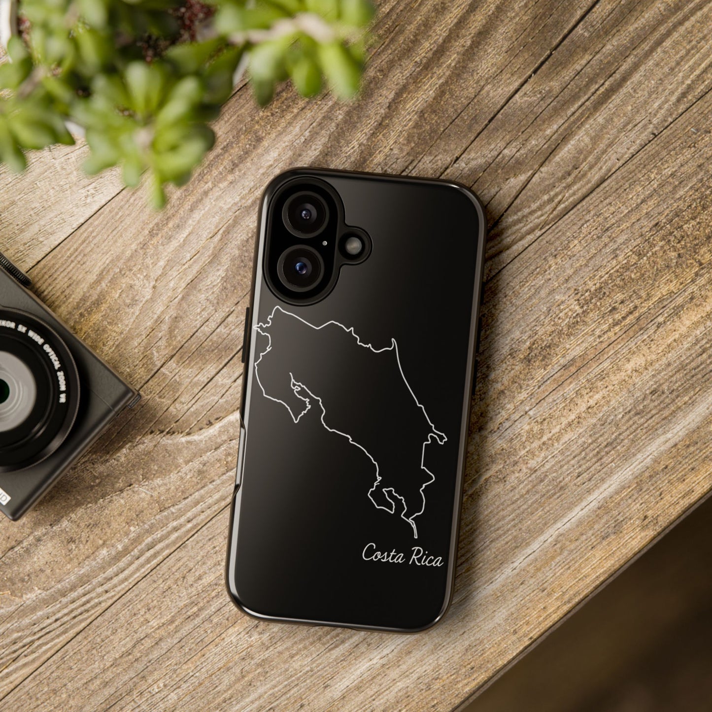 Costa Rica Outline Phone Case – Minimal Country Map Tough Case (iPhone, Samsung, Pixel)