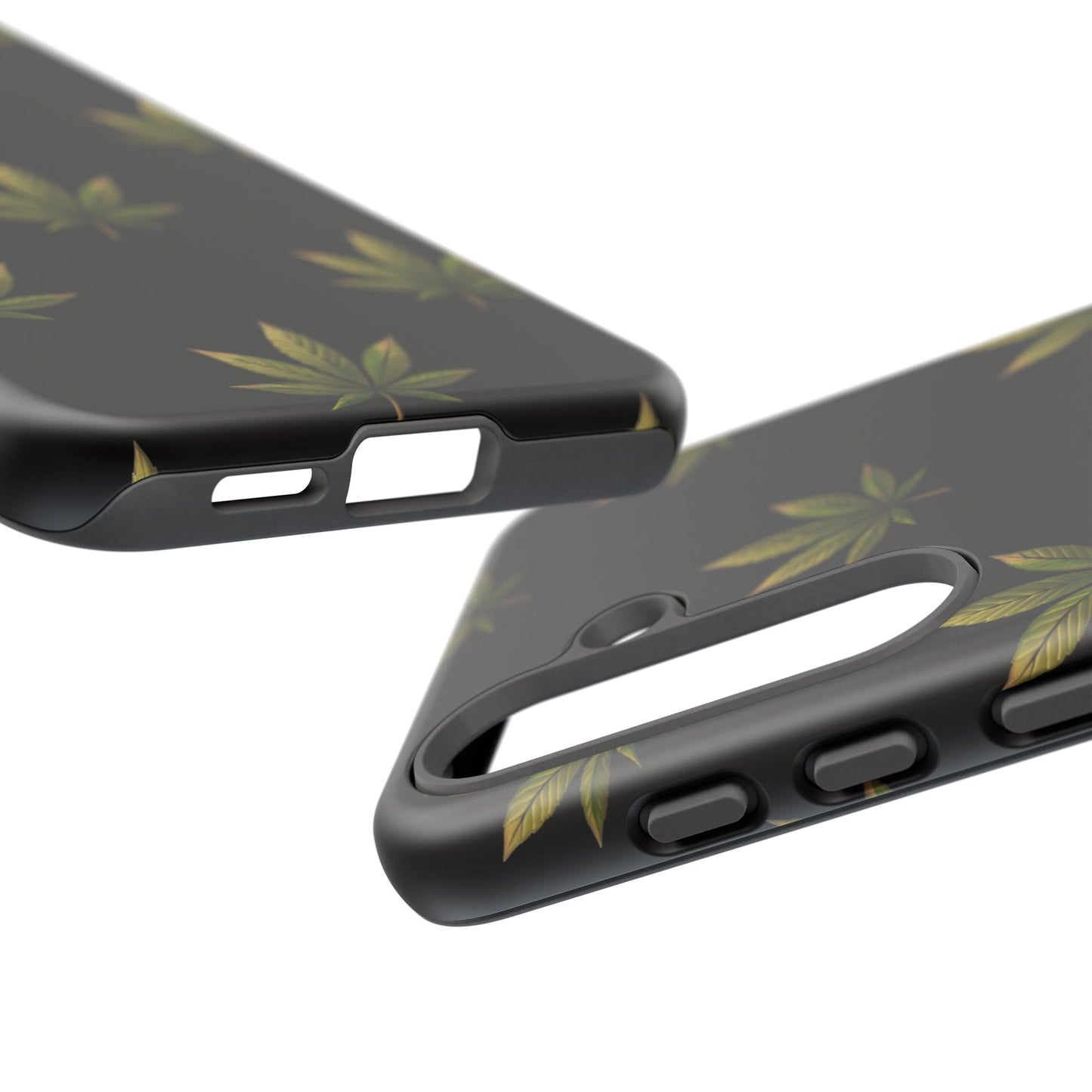 Cannabis Leaf Phone Case Green Weed Leaf Pattern Tough Protective Cover
