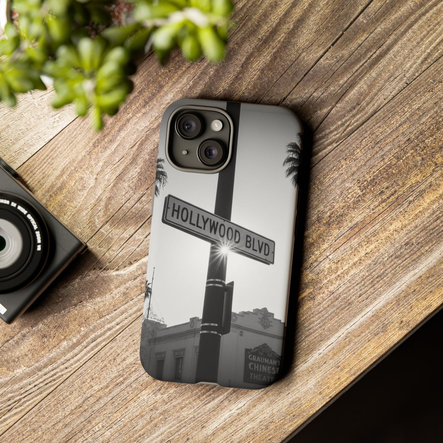 Hollywood Blvd Phone Case | Vintage Los Angeles Street Sign | Black & White LA Aesthetic